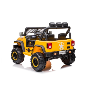 Autko terenowe Geoland Power dla 2 dzieci Żółty + Pilot + Silniki 2x200W + Bagażnik + Radio MP3 + LED